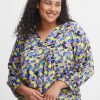 Overdele Fransa Plus Size Selection | Fpmerla Blouse Violet Tulip Mix