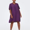 Overdele ONLY CARMAKOMA | Carkeyser 2/4 Knee Dress Wvn Italian Plum