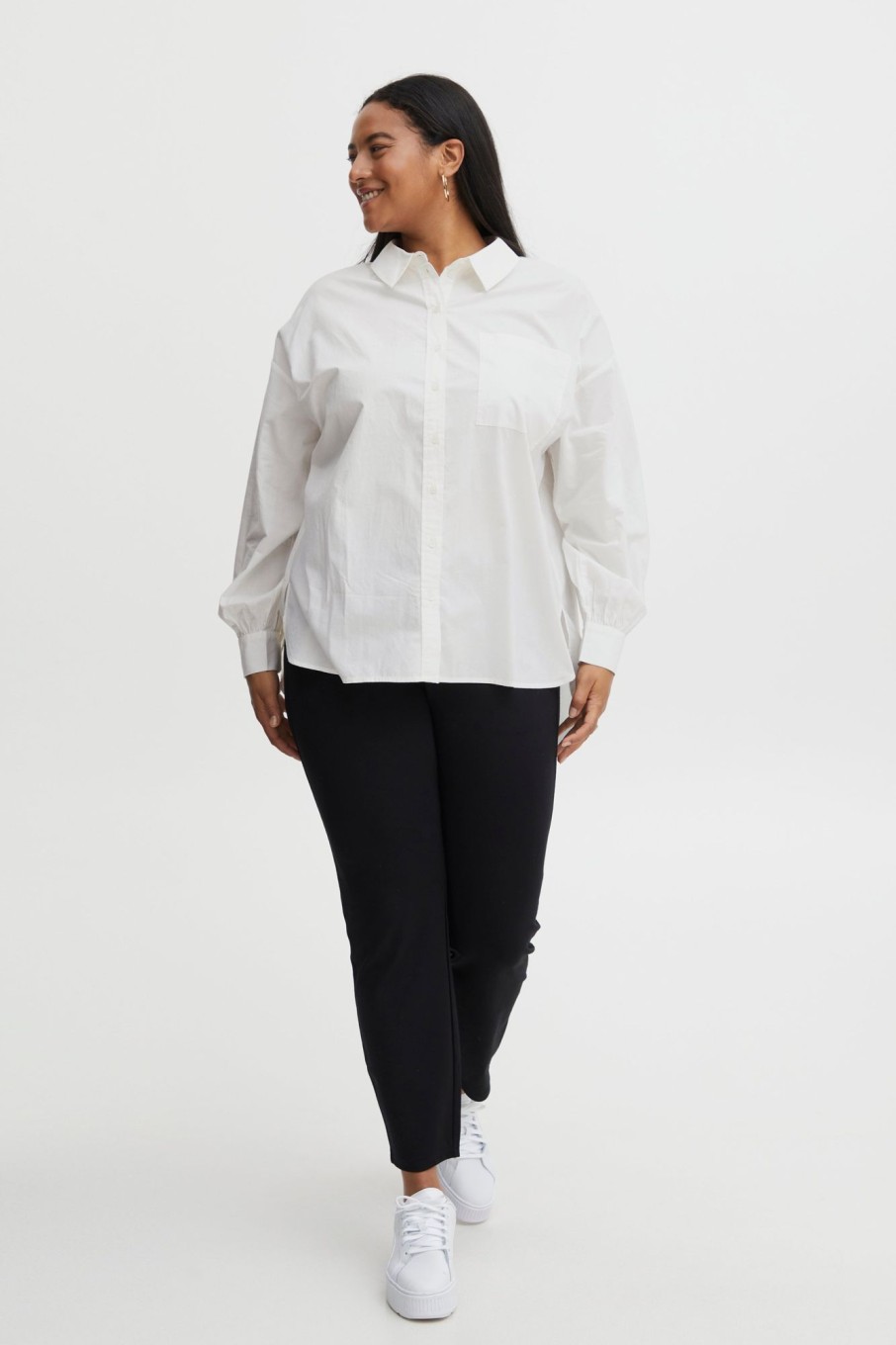 Overdele Fransa Plus Size Selection | Fppop Shirt Blanc De Blanc