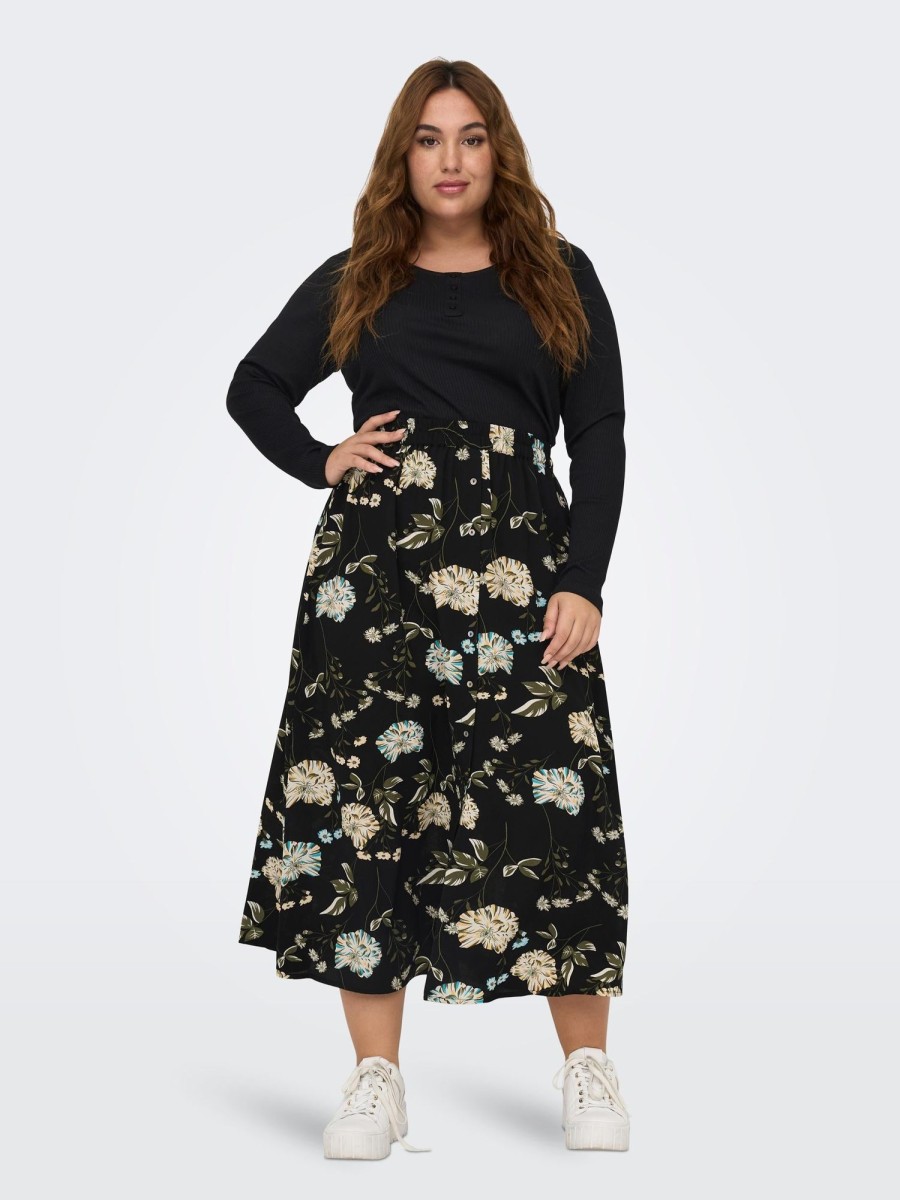 Underdele ONLY CARMAKOMA | Carluxmie Long Skirt Mix Of Flowers