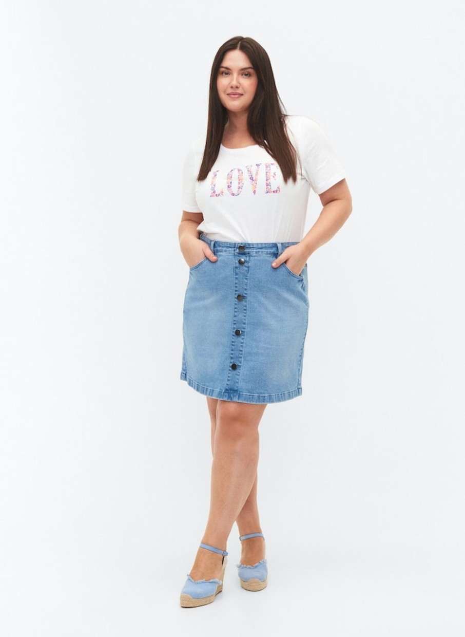 Underdele ZIZZI | Zijscreen - Abk Skirt Light Blue Denim