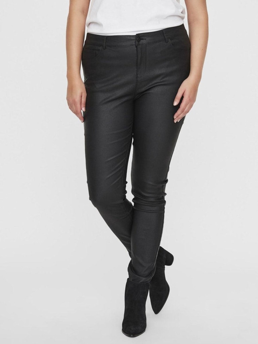 Underdele Vero Moda Curve | Vmeven Nw Ss Smooth Coated Pnt Cur Noos Black Coated