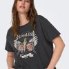 Overdele ONLY CARMAKOMA | Carmiko Strong Ss Reg Tee Jrs Black Change Front Print