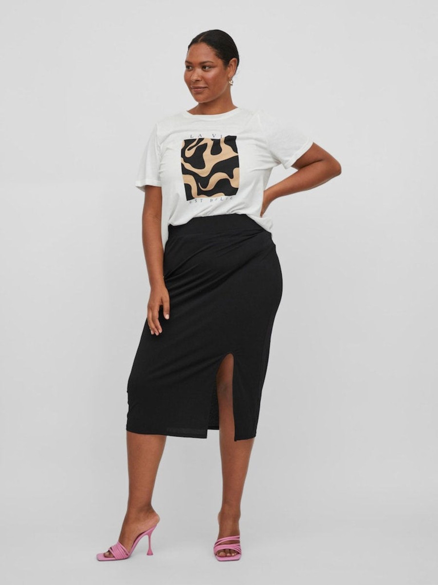 Underdele EVOKED VILA | Viborneo Hw Midi Skirt/Su/Cur - Noos