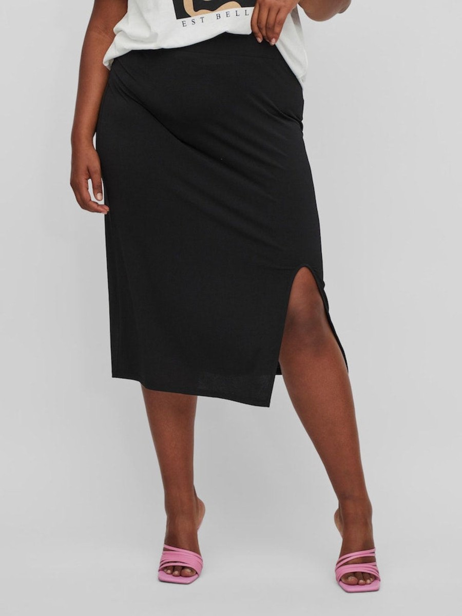 Underdele EVOKED VILA | Viborneo Hw Midi Skirt/Su/Cur - Noos