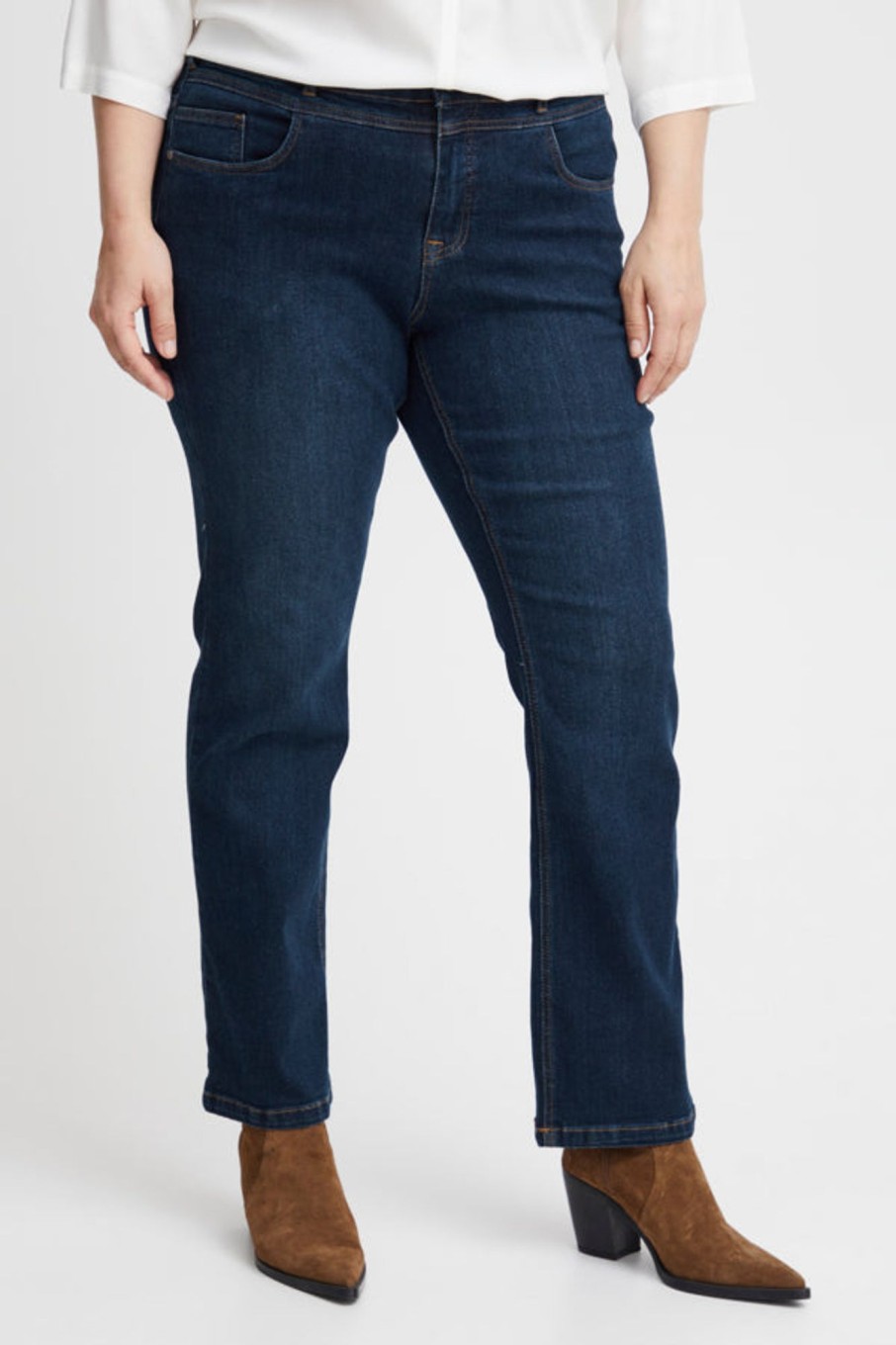 Underdele Fransa Plus Size Selection | Fpellie Tessa Je 1 Pure Indigo Denim