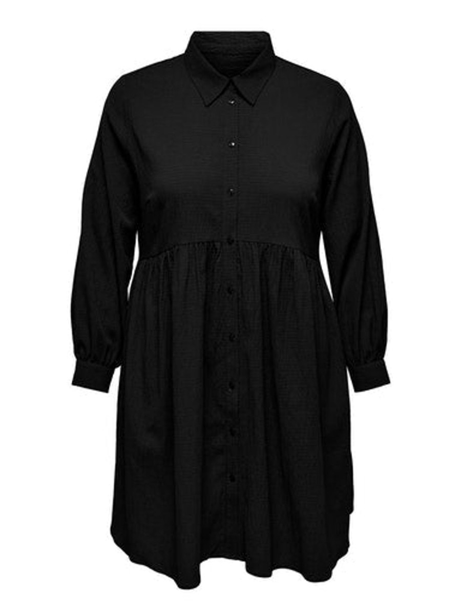 Overdele ONLY CARMAKOMA | Carfilopa Ls Button Knee Dress Wvn Black