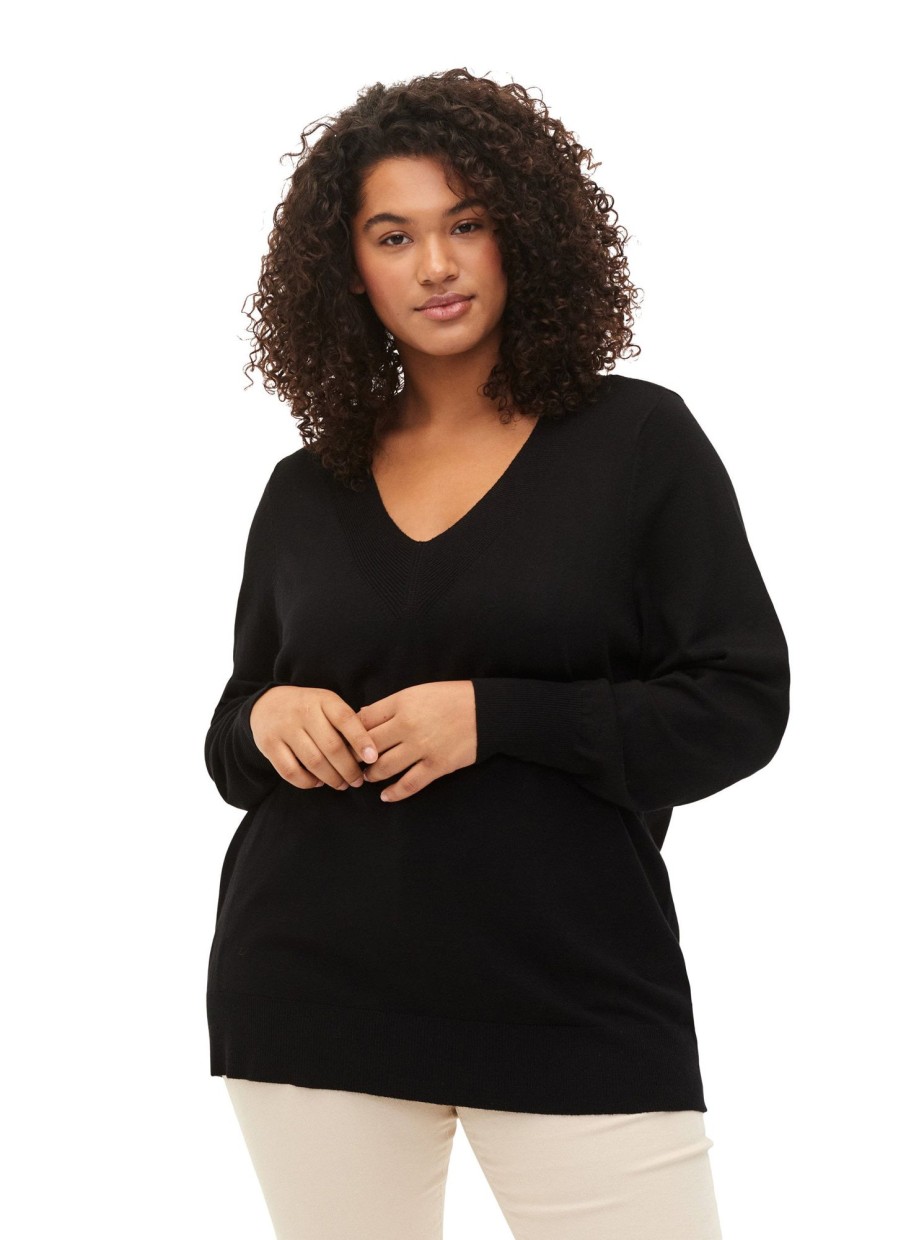 Overdele Zizzi | Zicacarrie V-Neck Pullover