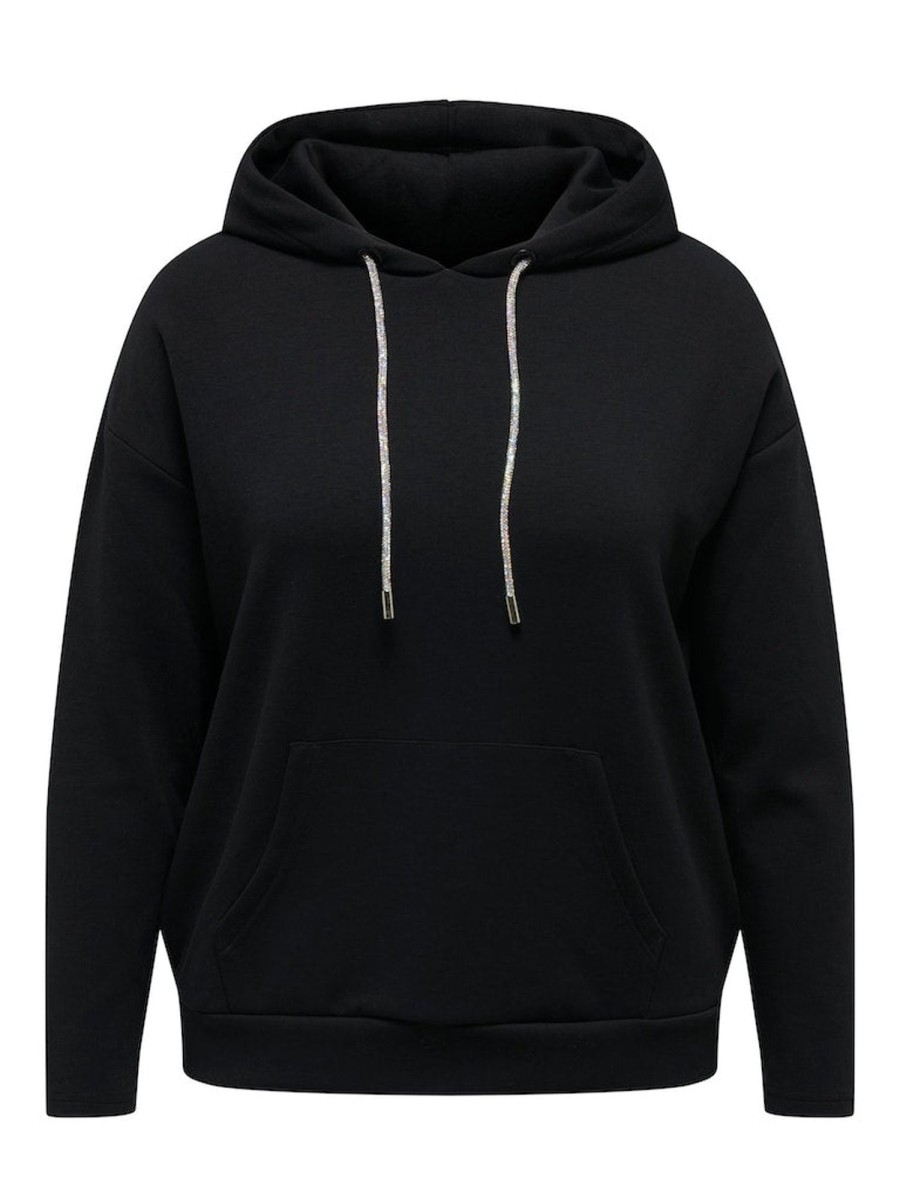 Overdele ONLY CURVE | Oncnew Fancy L/S Hood Swt Black