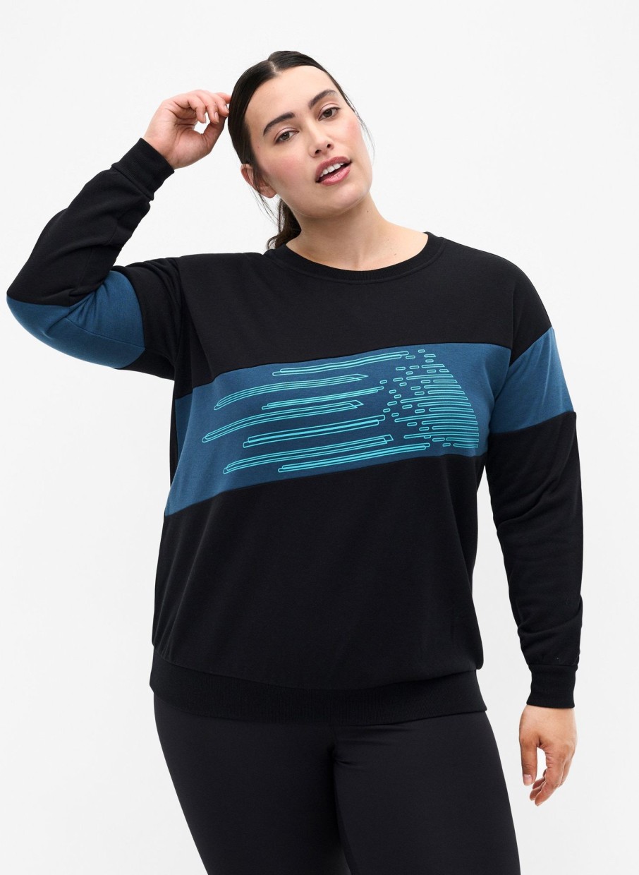 Andet ZIZZI | Zicalie - L/S - Sweatshirt Black Comb