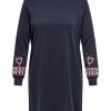 Overdele ONLY CARMAKOMA | Carnavida Xmas L/S Sweat Dress Jrs Night Sky Sleeve Christmas Puff Print