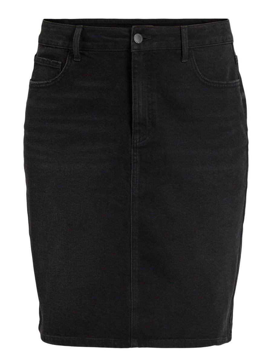 Underdele EVOKED VILA | Viono Hw Short Blk Sol Skirt/Cur Black Denim