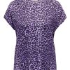 Overdele ONLY CARMAKOMA | Carleopardi Ss Reg Tee Jrs Black Purple Leo