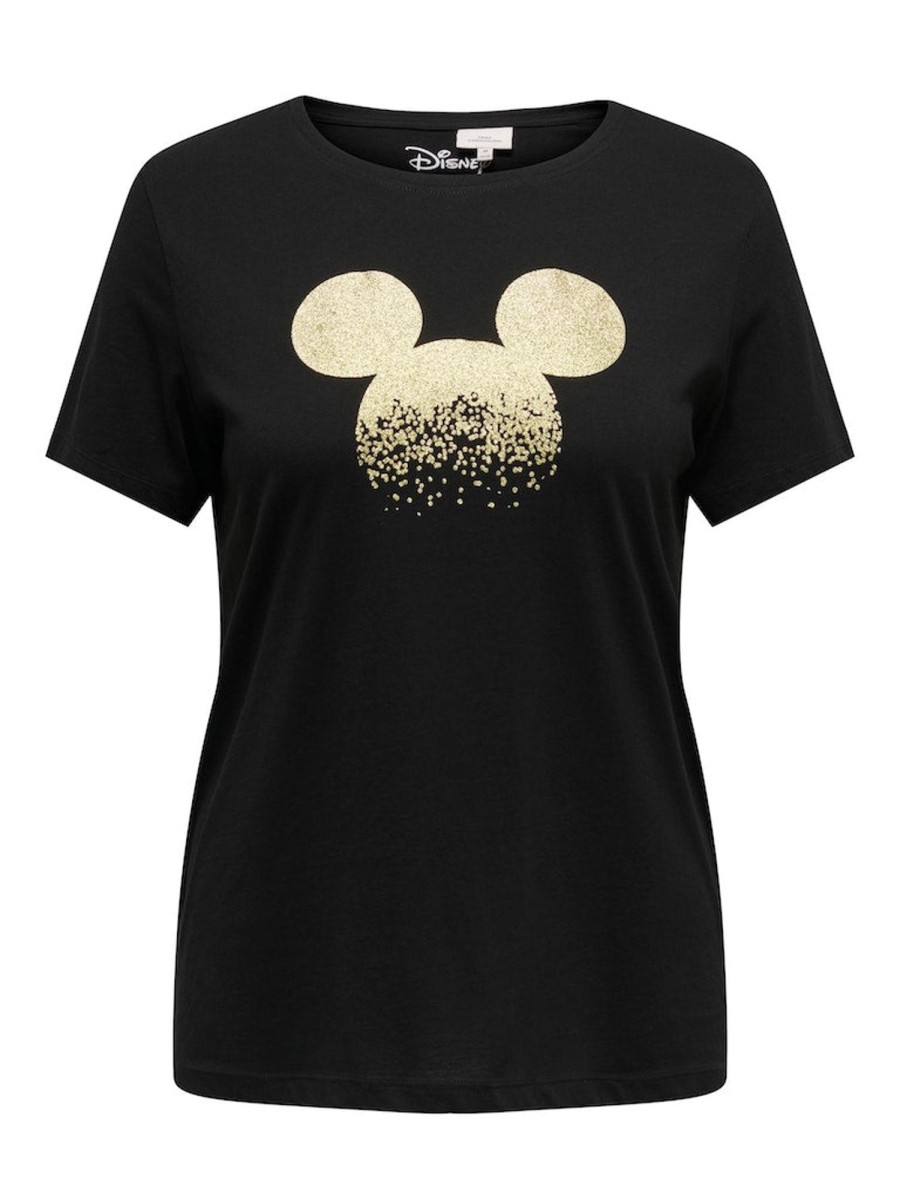 Overdele ONLY CARMAKOMA | Carmickey Glitter Life Ss Reg Tee