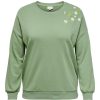 Overdele Only Carmakoma | Carlofia L/S O-Neck Emb Flower Swt Hedge Green