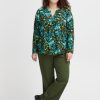 Overdele Fransa Plus Size Selection | Fpkiki Blouse 1 Porcelain Green Mix Ma23 2B