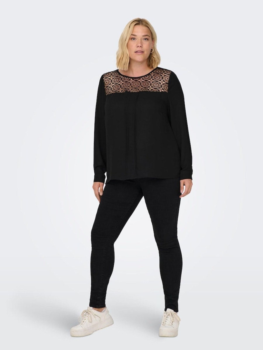 Overdele ONLY CARMAKOMA | Caralice L/S Lace Top Wvn