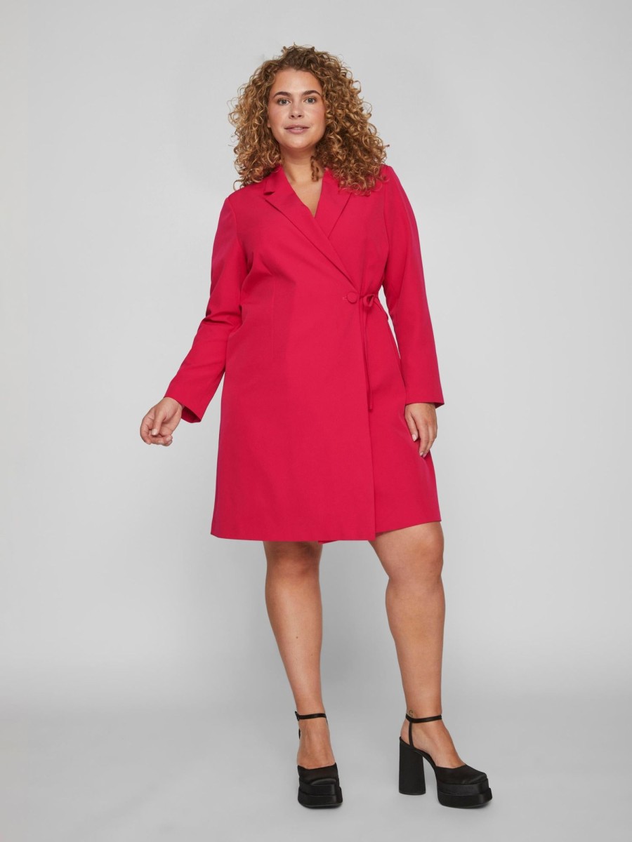 Overdele EVOKED VILA | Vimya L/S Wrap Blazer Dress/Cur Love Potion