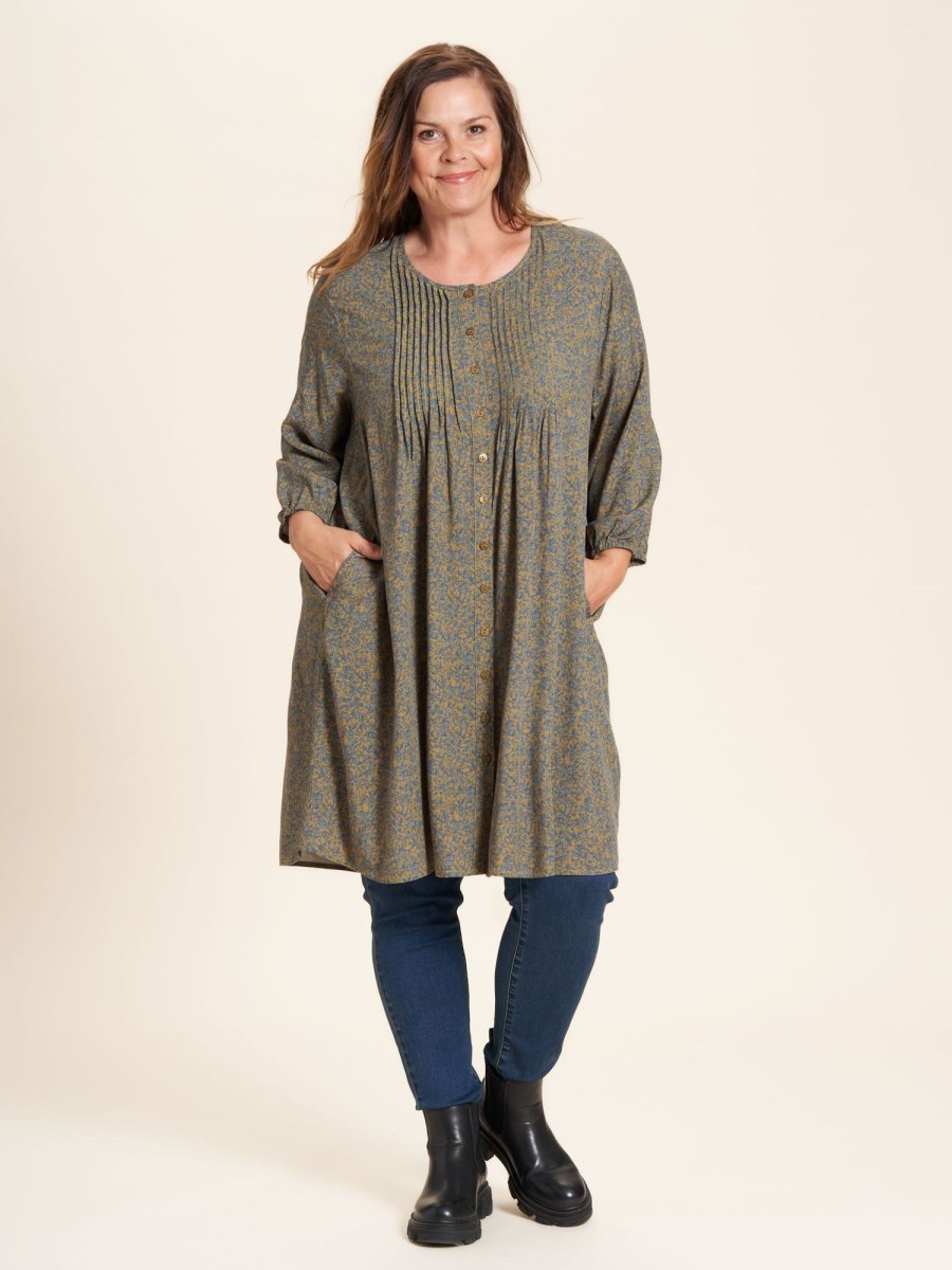 Overdele Gozzip | Gojohanne Shirt Tunic Gold Olive Printed