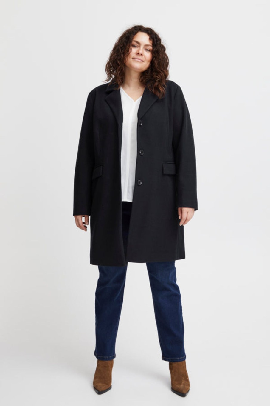 Overdele Fransa Plus Size Selection | Fppaige Jacket 2 Dark Peacoat