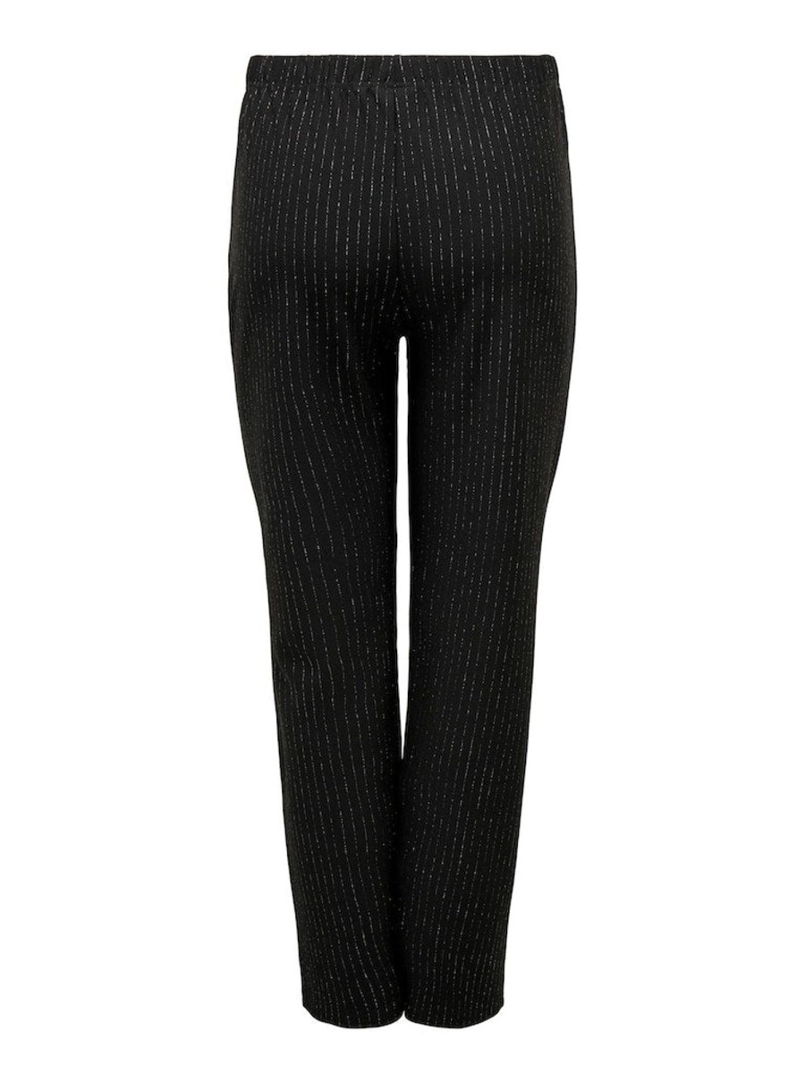 Underdele ONLY CARMAKOMA | Carlisa Shine Pinstripe Pant Black Silver Glitter