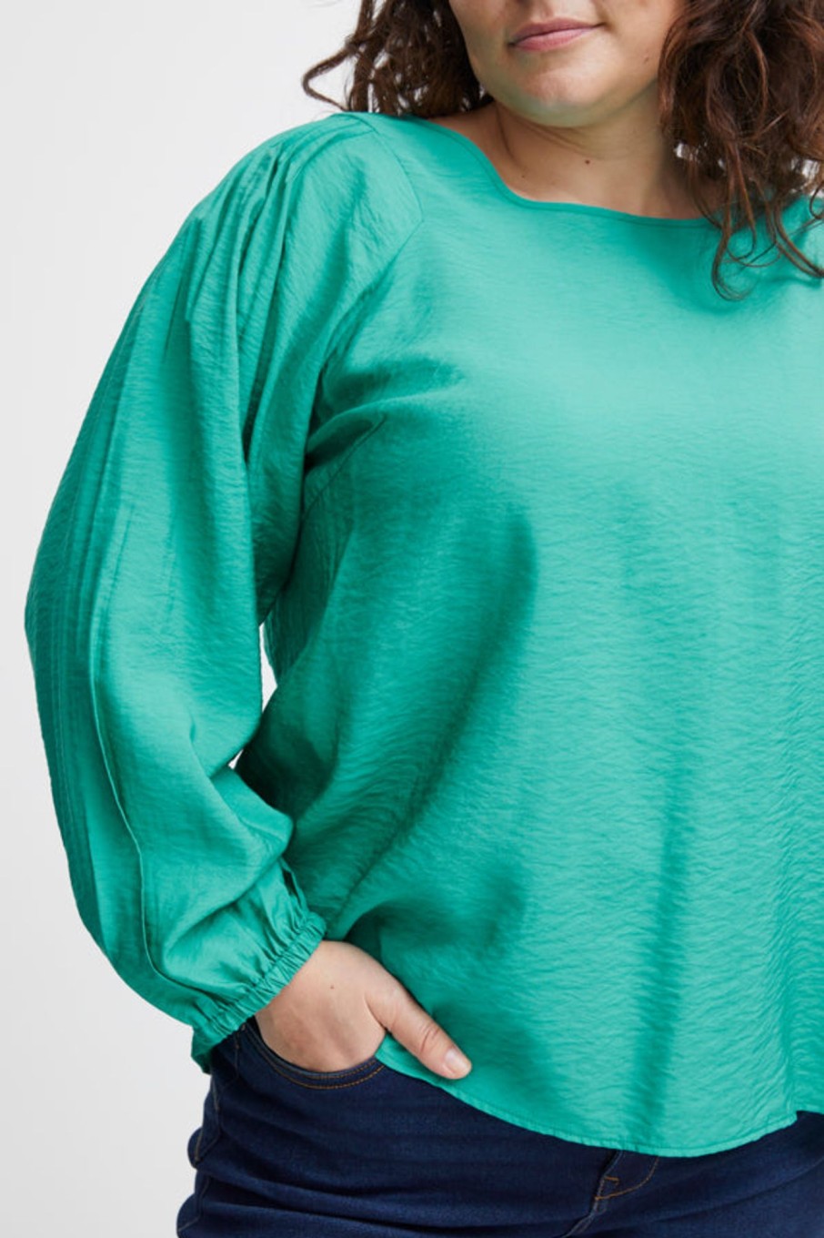 Overdele Fransa Plus Size Selection | Fpleoni Blouse 1 Porcelain Green