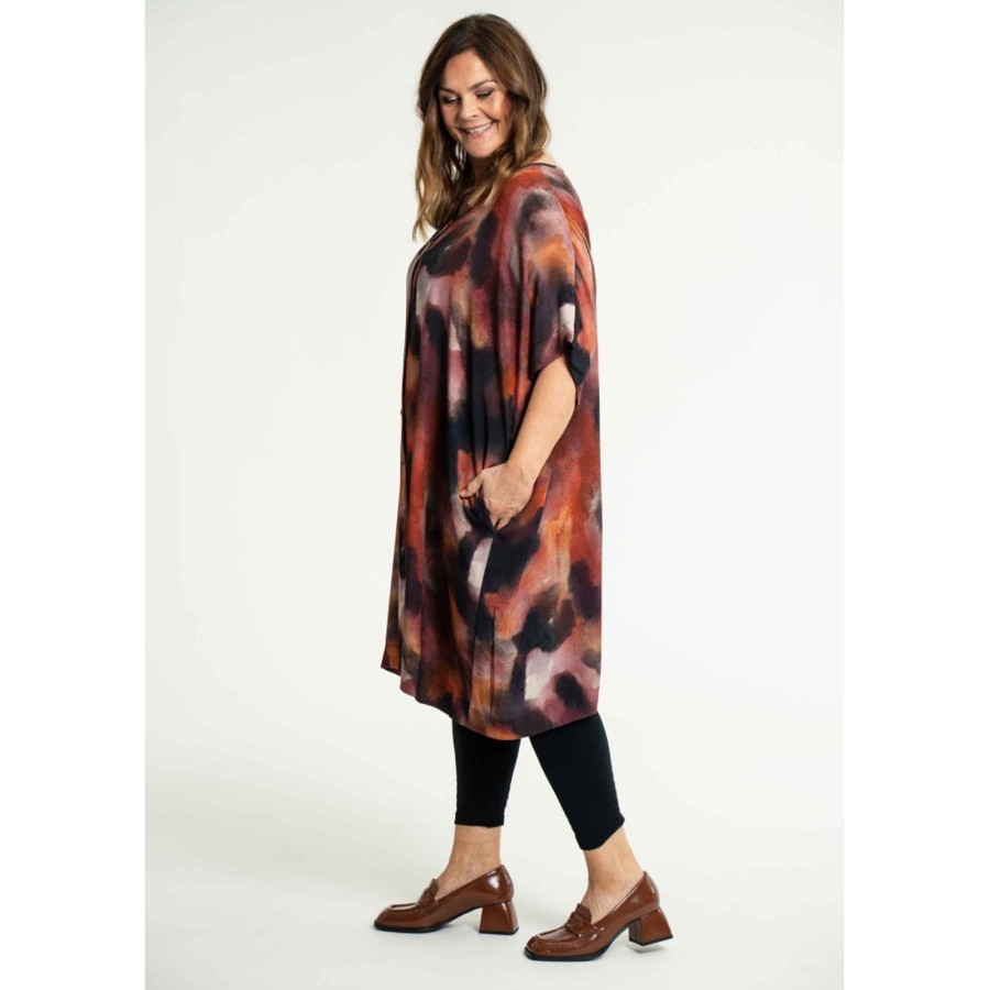 Overdele Gozzip | Gocharlotte Oversize Shirt Tunic Multi Printed