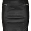 Underdele Vero Moda Curve | Vmclizz Hr Zipper Coated Skirt Cur Black