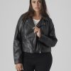 Andet Vero Moda Curve | Vmcbellaanna Short Coated Biker Black