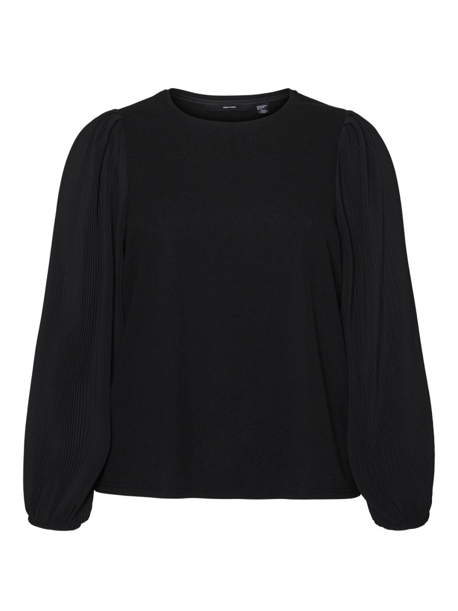 Overdele Vero Moda Curve | Vmcrith Ls Top Jrs Cur Black