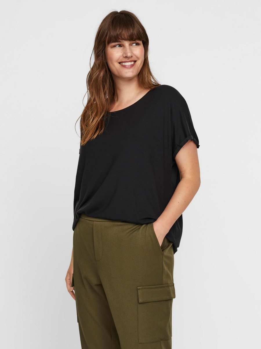 Overdele Vero Moda Curve | Vmplis Ss T-Shirt - S Curve Ga