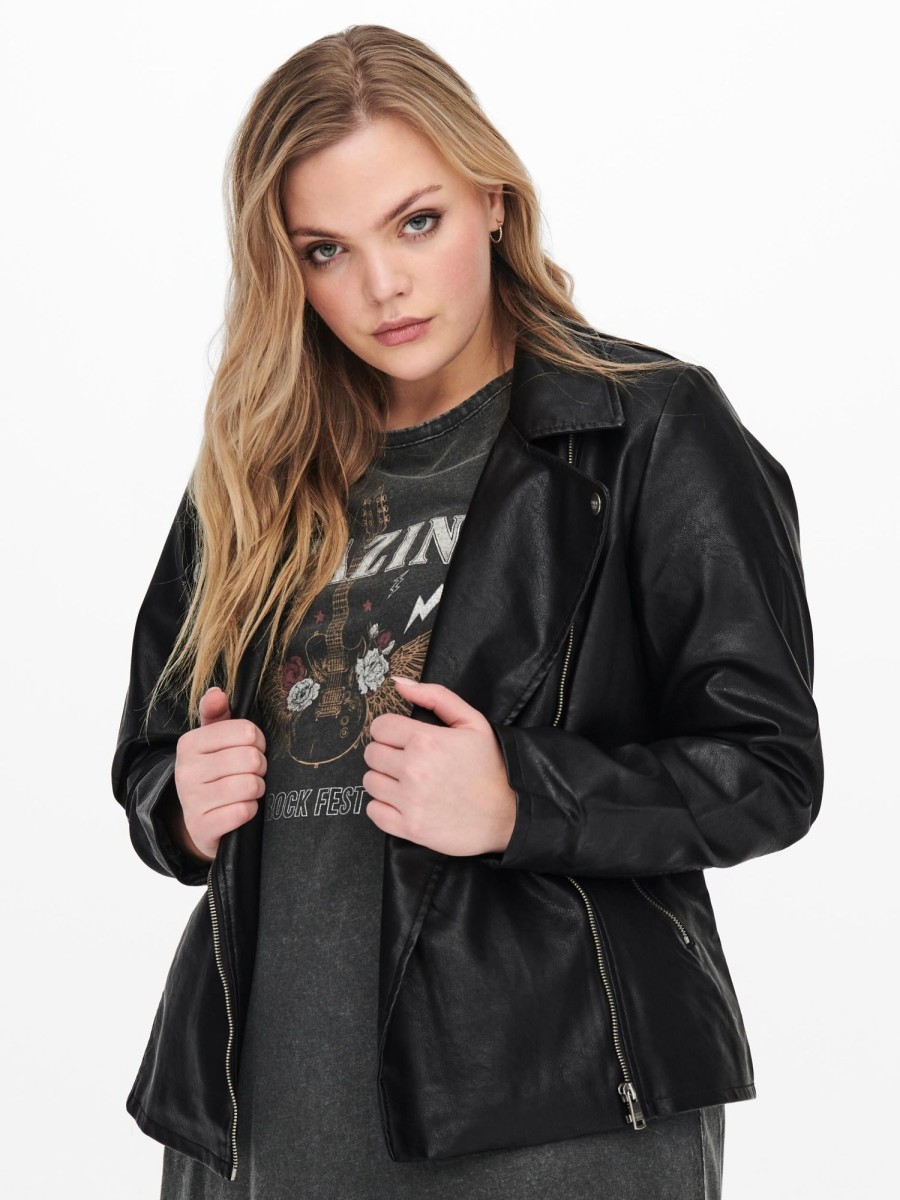 Andet Only Carmakoma | Carmelisa Faux Leather Biker