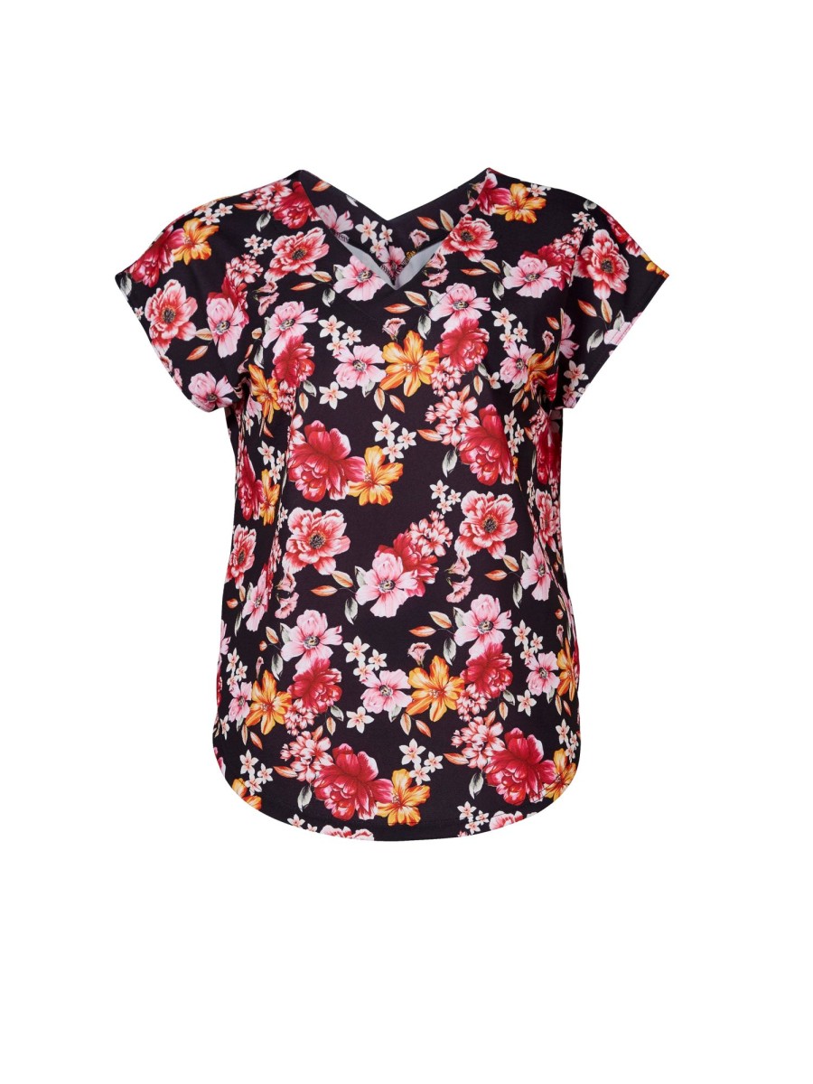 Overdele ZOEY | Zoedith Blouse 000 Black Flowerprint