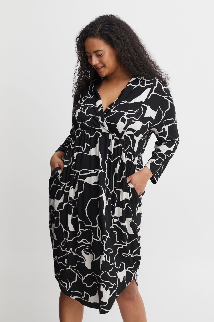 Overdele Fransa Plus Size Selection | Fpdot Dress Black Mix