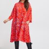 Overdele Fransa Plus Size Selection | Fpjustine Dress 1 Red Alert Zebra Mix