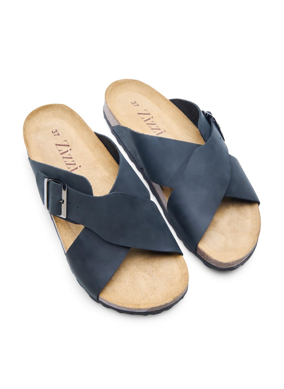 Andet Zizzi | Laeder Sandal Med Bred Pasform Fra Zizzi