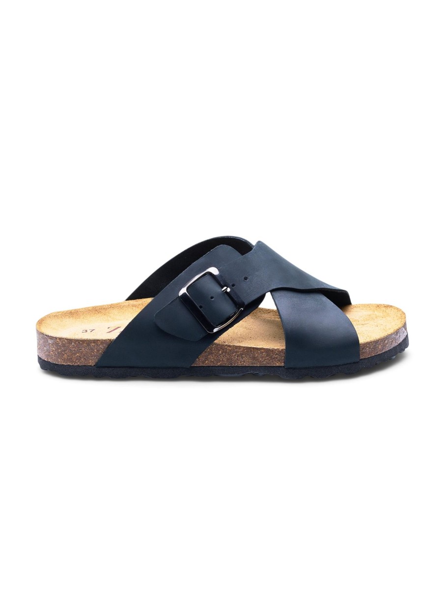 Andet Zizzi | Laeder Sandal Med Bred Pasform Fra Zizzi