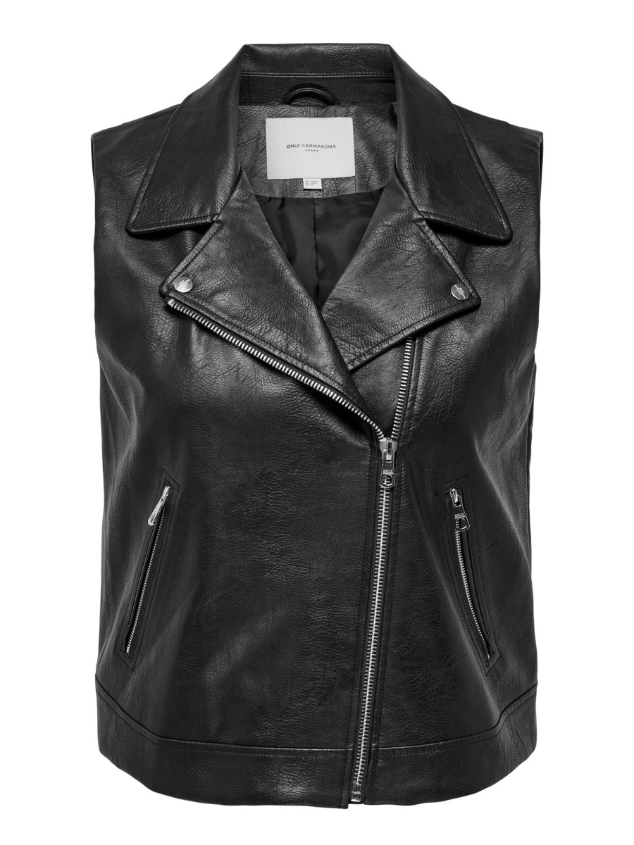 Overdele Only Carmakoma | Carvera Faux Leather Waistcoat