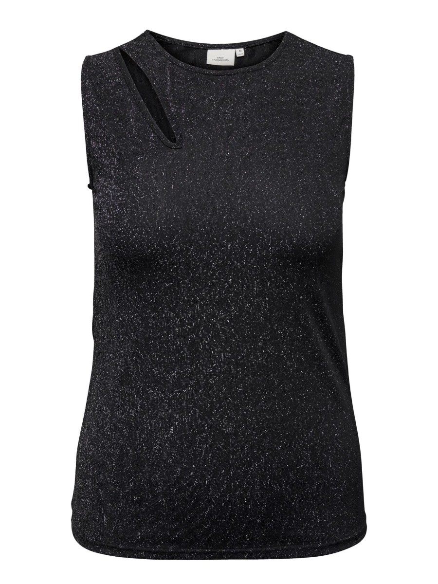 Overdele ONLY CARMAKOMA | Carfiesta S/L Cut Out Top Jrs Black