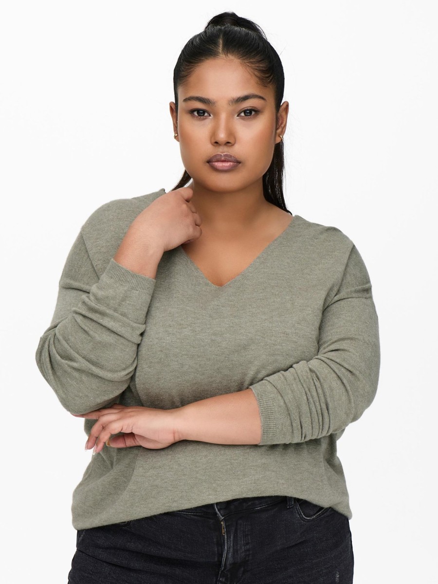 Overdele Only Carmakoma | Carlella Loose V-Neck Pullover