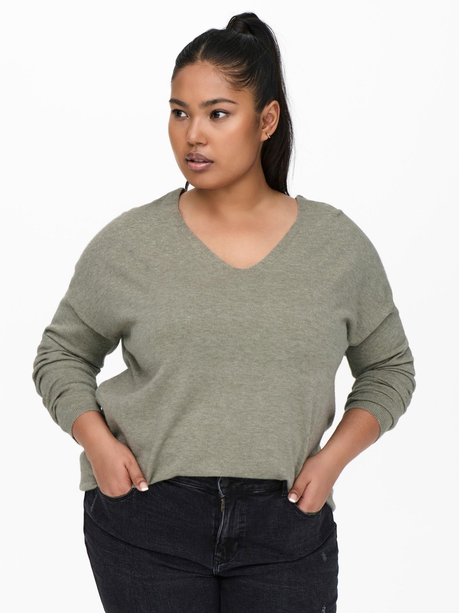 Overdele Only Carmakoma | Carlella Loose V-Neck Pullover