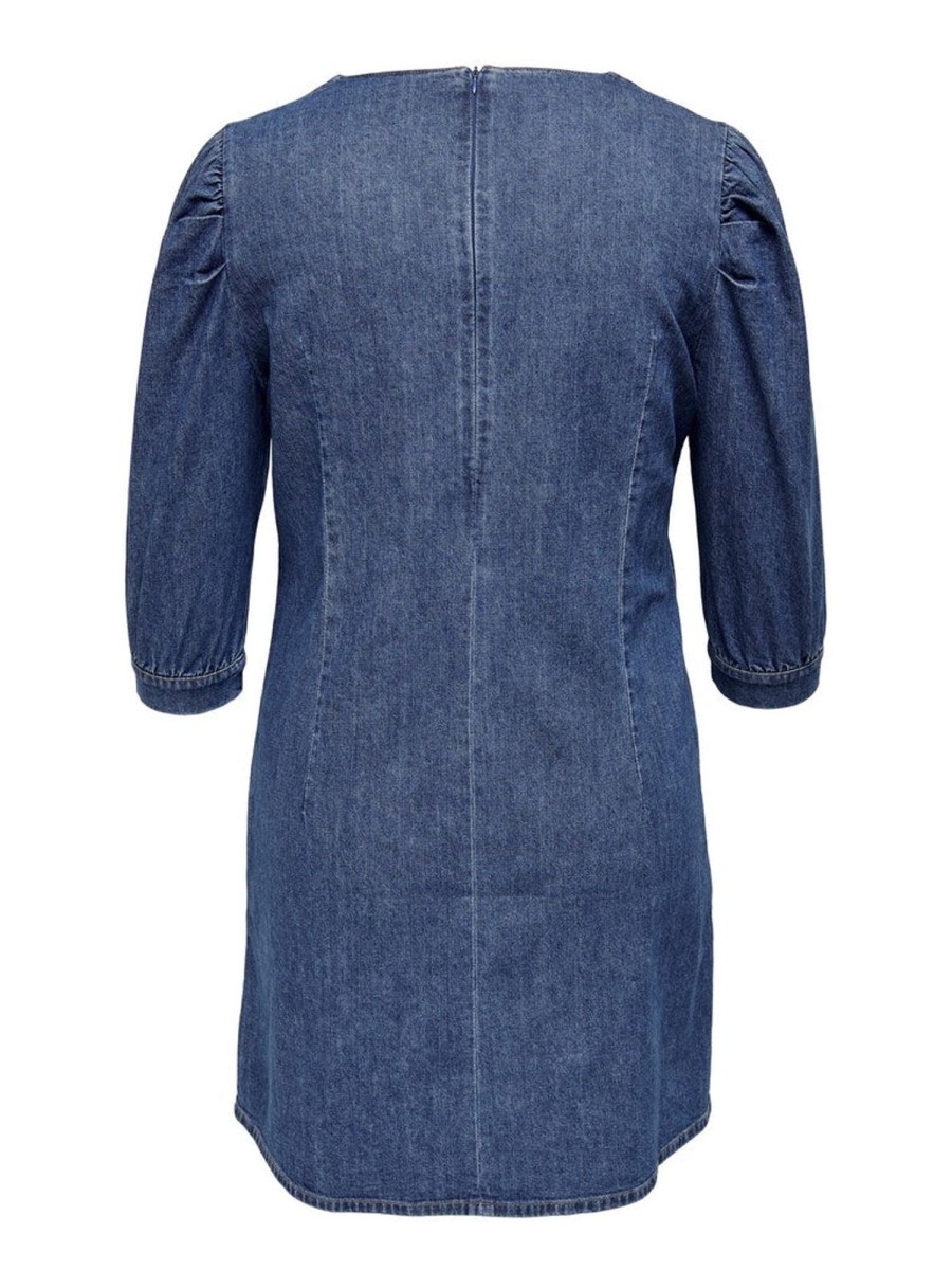 Overdele ONLY CARMAKOMA | Carnewlursa 3/4 Dnm Tunic Dress Dark Blue Denim