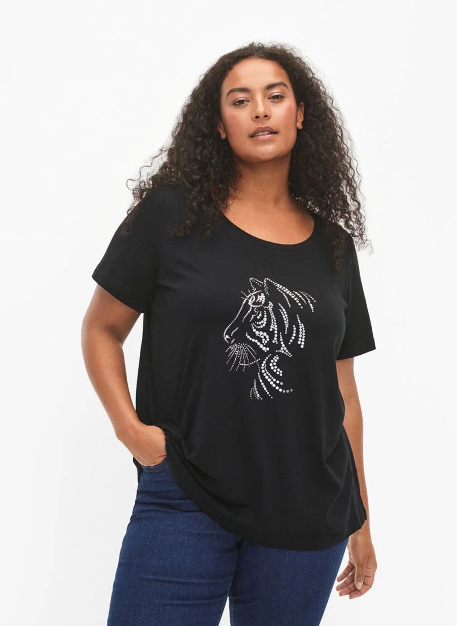 Overdele Zizzi | Zivgiana S/S Straight Tee