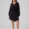 Overdele Vero Moda Curve | Vmccitta L/S Abk Dress Wvn Btq Cur Black