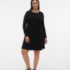 Overdele Vero Moda Curve | Vmnancy Ls Knit Dress Ga Noos Cur Black