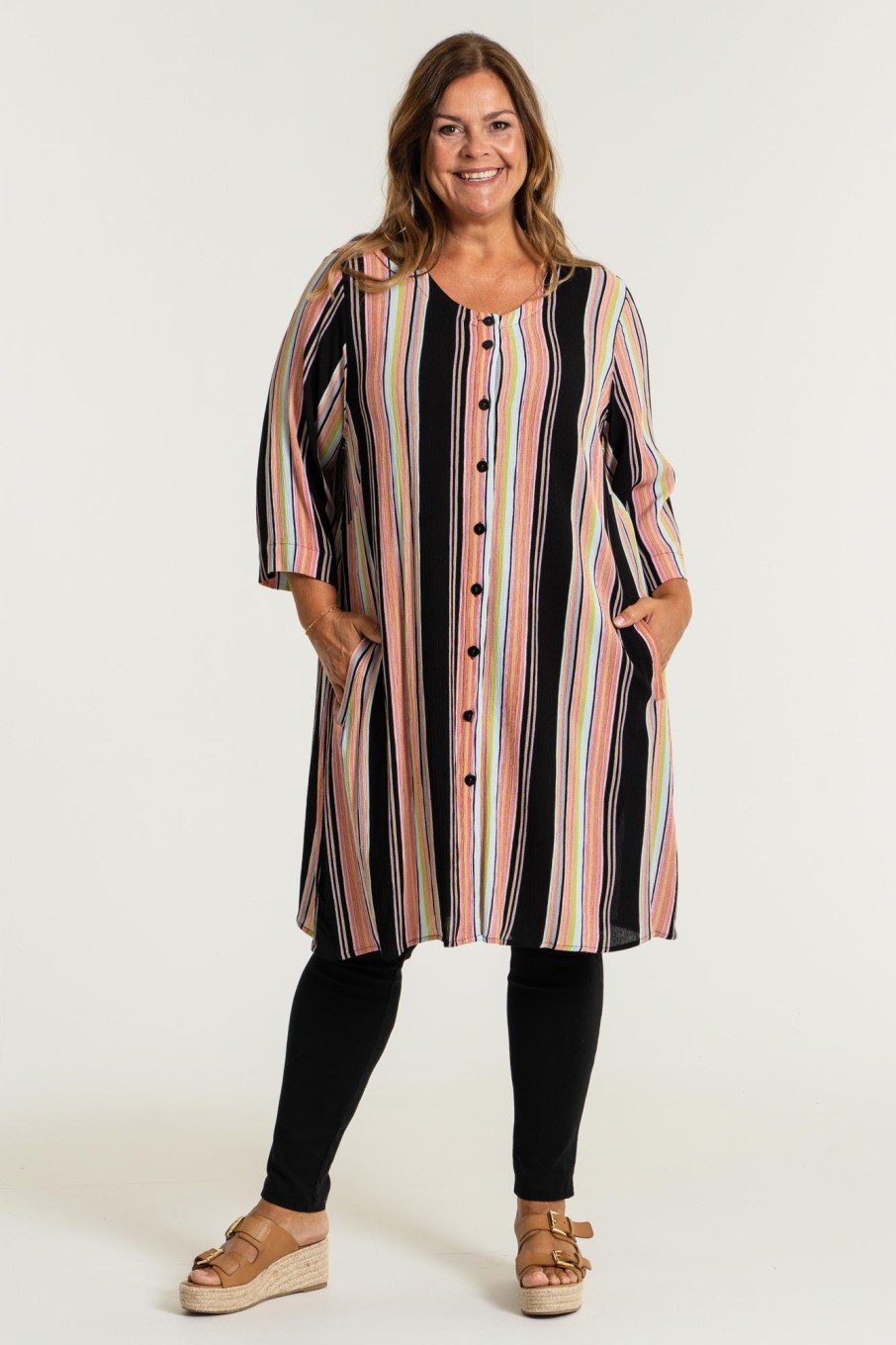 Overdele Gozzip Woman | Gomacaela Tunic Black Striped