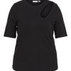 Overdele EVOKED VILA | Vijada O-Neck Cutout2/4 Top/Cur Black