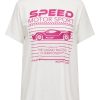 Overdele Only Carmakoma | Carmollie S/S Motor Sport Top Jrs Cloud Dancer