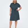 Overdele ONLY CARMAKOMA | Cardiega Ss Blk Shirt Dress Wvn Noos Birch Black Graphic