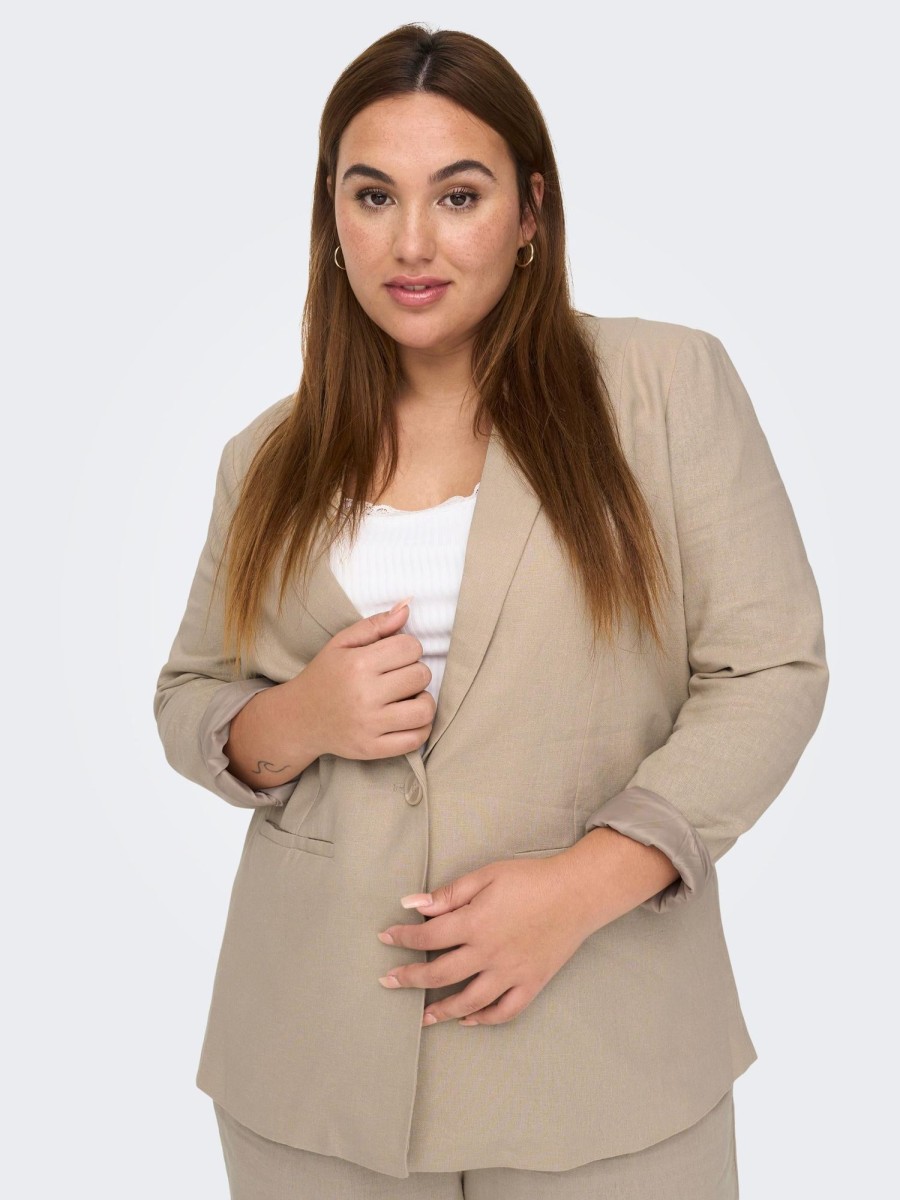 Overdele Only Carmakoma | Carola-Caro Linen Blazer